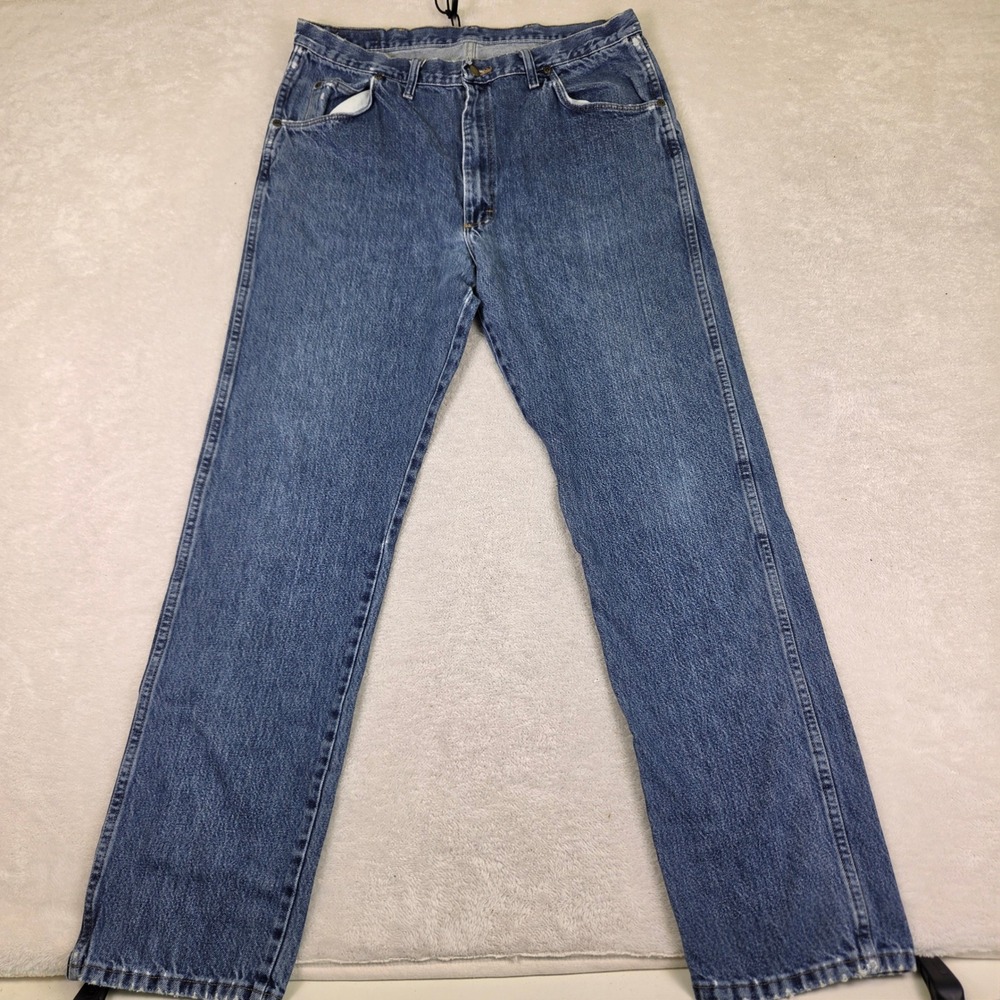 Wrangler Authentics Mens Relaxed Fit Straight Leg Jeans Blue 96501MR 38x34